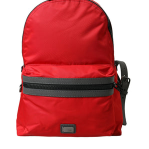 Dolce &amp; Gabbana Elegant Red Nylon-Leather Backpack