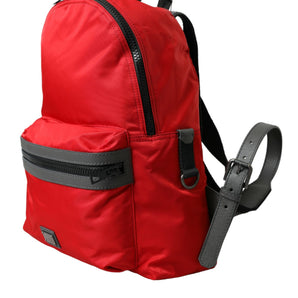 Dolce &amp; Gabbana Elegant Red Nylon-Leather Backpack