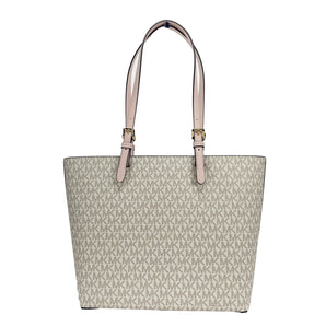 Michael Kors Jet Set Bolso tote mediano con doble bolsillo en PVC con rubor en polvo exclusivo