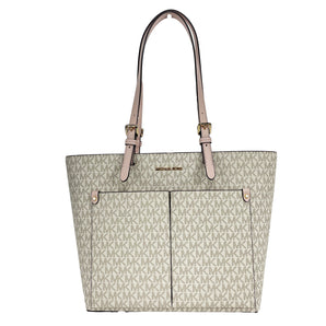 Michael Kors Jet Set Bolso tote mediano con doble bolsillo en PVC con rubor en polvo exclusivo