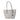 Michael Kors Charlotte Pearl Grey Large Leather Top Zip Tote Bag Purse