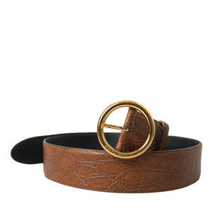 Dolce &amp; Gabbana Elegant Exotic Leather Belt - Rich Brown