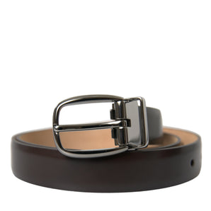 Dolce &amp; Gabbana Elegant Dark Brown Leather Belt