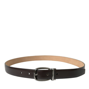 Dolce &amp; Gabbana Elegant Dark Brown Leather Belt