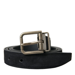 Dolce &amp; Gabbana Elegant Black Leather Belt with Metal Buckle