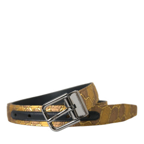 Dolce & Gabbana Elegant Gold Leather Belt