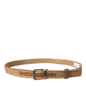 Dolce &amp; Gabbana Elegant Beige Woven Leather Belt