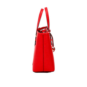 Michael Kors Jet Set Bolso tote XS de cuero rojo brillante con cremallera superior