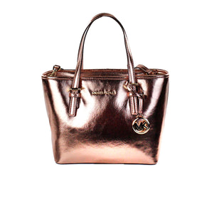 Michael Kors Jet Set Primrose Metallic XS bolso de mano con cremallera superior