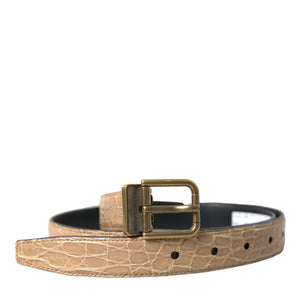 Dolce &amp; Gabbana Elegant Beige Leather Belt