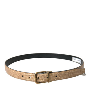 Dolce &amp; Gabbana Elegant Beige Leather Belt