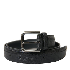 Dolce & Gabbana Elegant Black Leather Belt with Metal Buckle