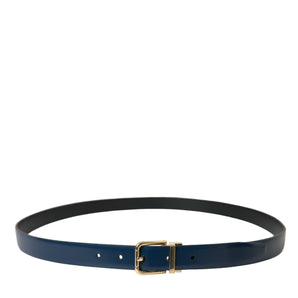 Dolce &amp; Gabbana Elegant Blue Calf Leather Belt