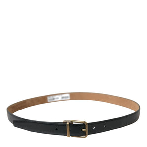 Dolce &amp; Gabbana Elegant Black Calf Leather Belt