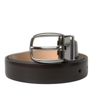 Dolce &amp; Gabbana Elegant Leather Belt with Eye-Catching Buckle