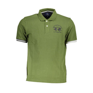 La Martina Chic Green Cotton Blend Polo Shirt