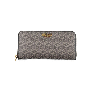 Guess Jeans Elegante Cartera de Polietileno Negro con Múltiples Compartimentos