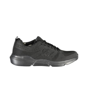 Sergio Tacchini Sleek Black Lace-up Sneakers with Contrast Detailing