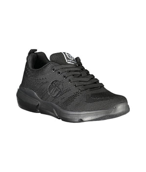 Sergio Tacchini Sleek Black Lace-up Sneakers with Contrast Detailing