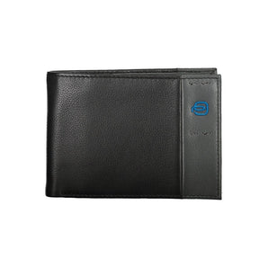 Piquadro Elegante Cartera de Piel Doble con Monedero