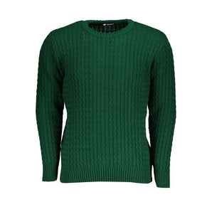 US Grand Polo Twist-Knit Green Crew Neck Sweater