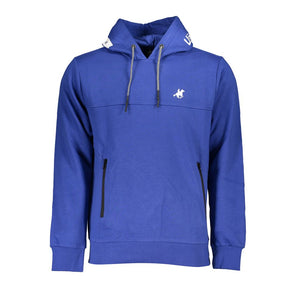 Sudadera azul con capucha y detalle de logo de US Grand Polo Chic