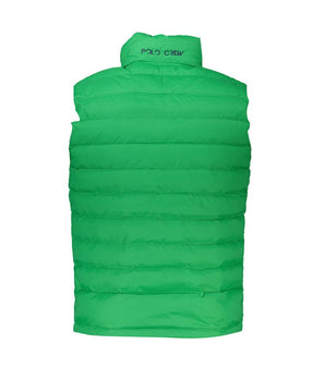 La Martina Sleek Sleeveless Green Jacket with Embroidery