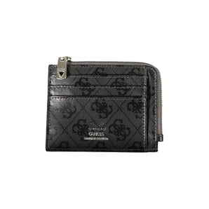 Guess Jeans Elegante cartera de cuero negro con detalles en contraste