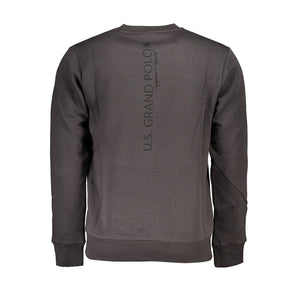 US Grand Polo Sleek Gray Fleece Crew Neck Sweatshirt