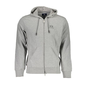 La Martina Elegante Sudadera con Capucha Gris para Hombre