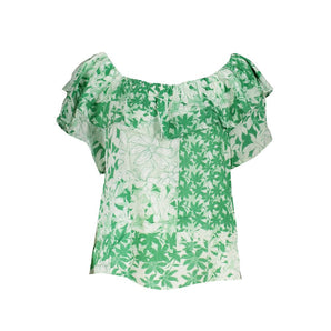 Desigual Camiseta Estampada Boho Chic Verde Con Logo