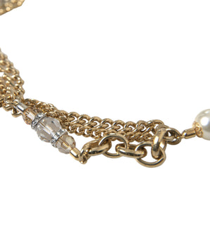 Dolce & Gabbana Blue Braided Gold Brass Chain Waist Belt