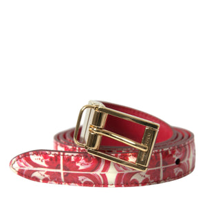 Dolce & Gabbana Elegant Red Calfskin Waist Belt