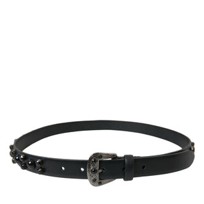 Dolce & Gabbana Engraved Logo Leather Waist Belt