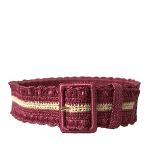 Dolce & Gabbana Maroon Elegance Canvas Waist Belt