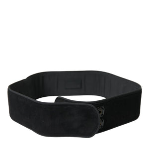 Dolce &amp; Gabbana Elegant Suede Waist Belt in Timeless Black