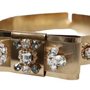 Dolce &amp; Gabbana Gold-Tone Crystal Embellished Waist Belt