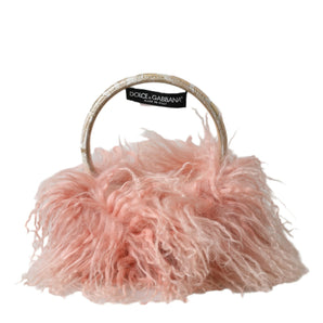 Dolce &amp; Gabbana Elegant Pink Fur Earmuffs - Winter Chic Accessory