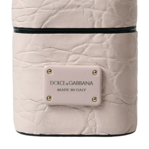 Dolce &amp; Gabbana Elegant Light Pink Leather Airpod Case