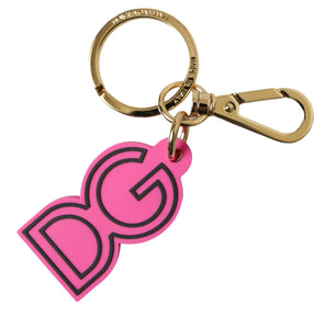 Dolce & Gabbana Chic Gold and Pink Keychain Elegance