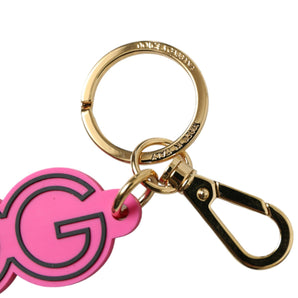 Dolce & Gabbana Chic Gold and Pink Keychain Elegance