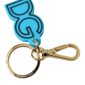 Dolce &amp; Gabbana Elegant Blue Gold Keychain Accessory