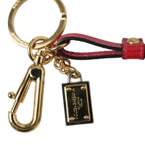 Dolce &amp; Gabbana Stunning Red Leather Keychain