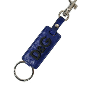 Dolce & Gabbana Elegant Blue Trifold Calf Leather Key Holder