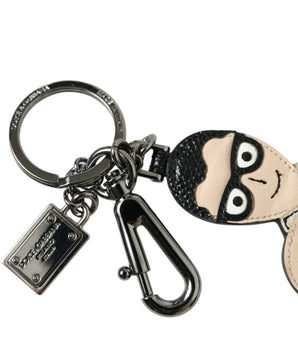 Dolce & Gabbana Leather Dominico Stefano #DGFAMILY Logo Badge Keychain