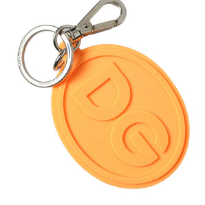 Dolce & Gabbana Elegant Orange Charm Keyring with Silver Detail