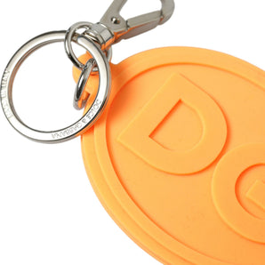 Dolce & Gabbana Elegant Orange Charm Keyring with Silver Detail