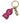 Dolce &amp; Gabbana Pink Rubber Gold Tone Metal DG Logo Keyring Keychain
