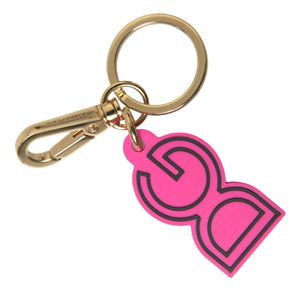 Dolce &amp; Gabbana Chic Gold and Pink Logo Keychain