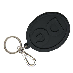 Dolce &amp; Gabbana Chic Black and Silver Logo Keychain